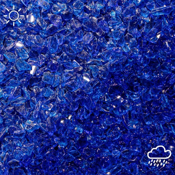 Glassplitt kobaltblau